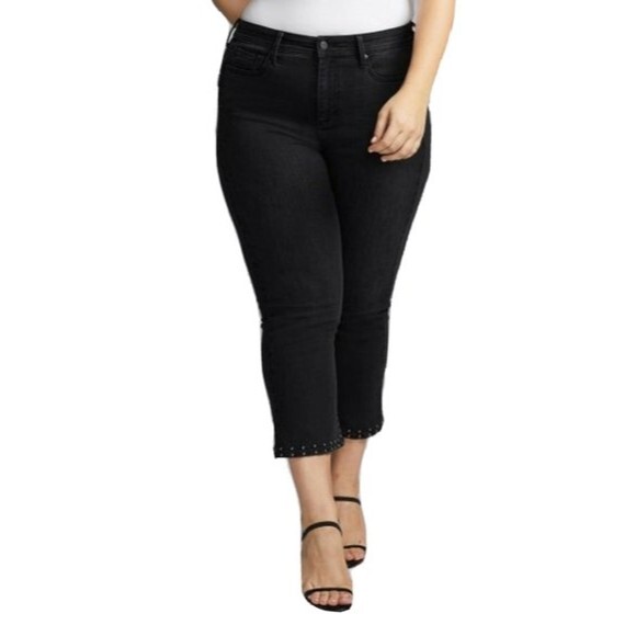 NYDJ Edward Shape Crop Kick Stud-Hem Flare Jeans 22 - Picture 1 of 11